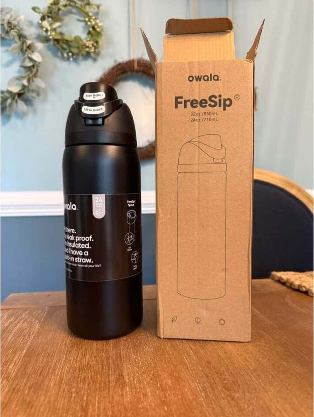 Brand New Owala FreeSip 32oz – Very, Very Dark – Black – With Box